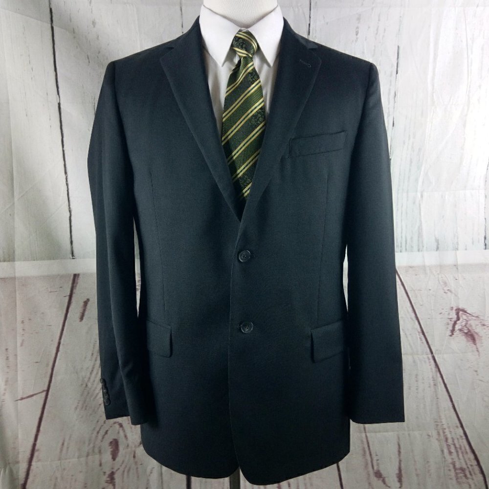 Joseph Abboud Italian Super 120's 42R Wool 2 Button Charcoal Suit Blazer Jacket